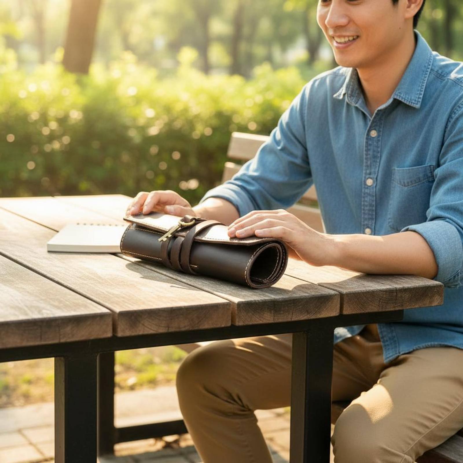 Leather Foldable Writing Utens - Pen Pouch Roll review and price