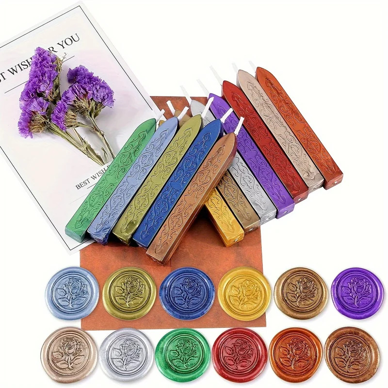 12pcs/bag Metallic Mixed Color - Wax Seal Stamp Kit review and price