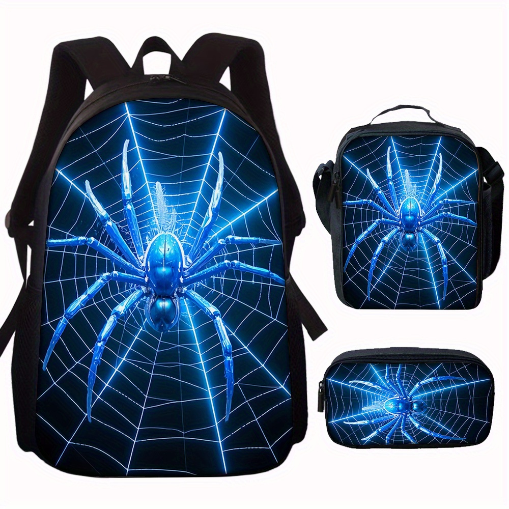 3pcs spider pattern backpack l - Pencil Case Large review and price