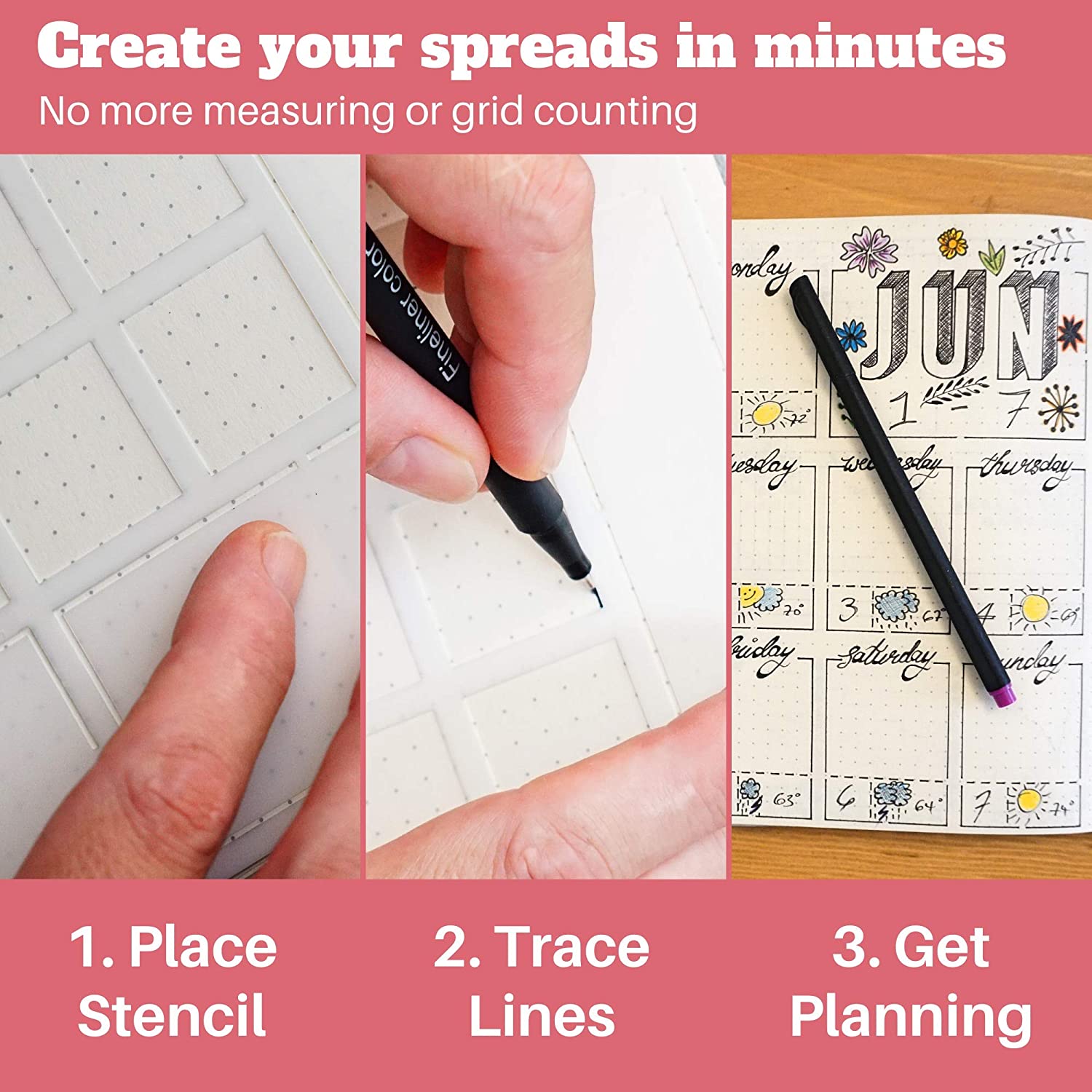 6Pack Reusable Plastic Weekly  - Notebook Dotted A5 review and price