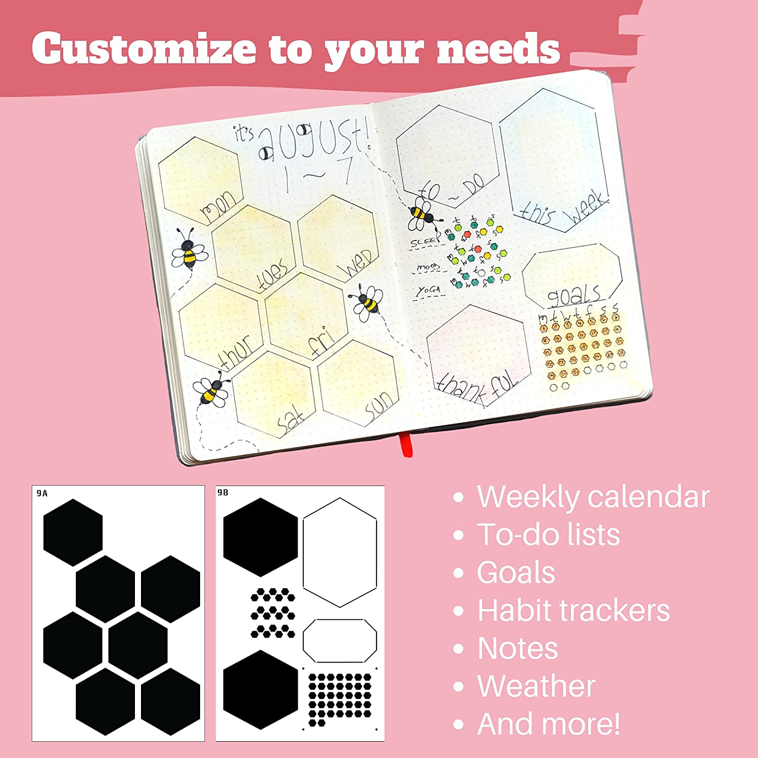 6Pack Reusable Plastic Weekly  - Notebook Dotted A5 review and price