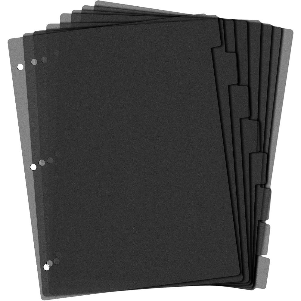 8 Tab Black Plastic Binder Div - Index Tab Divider review and price
