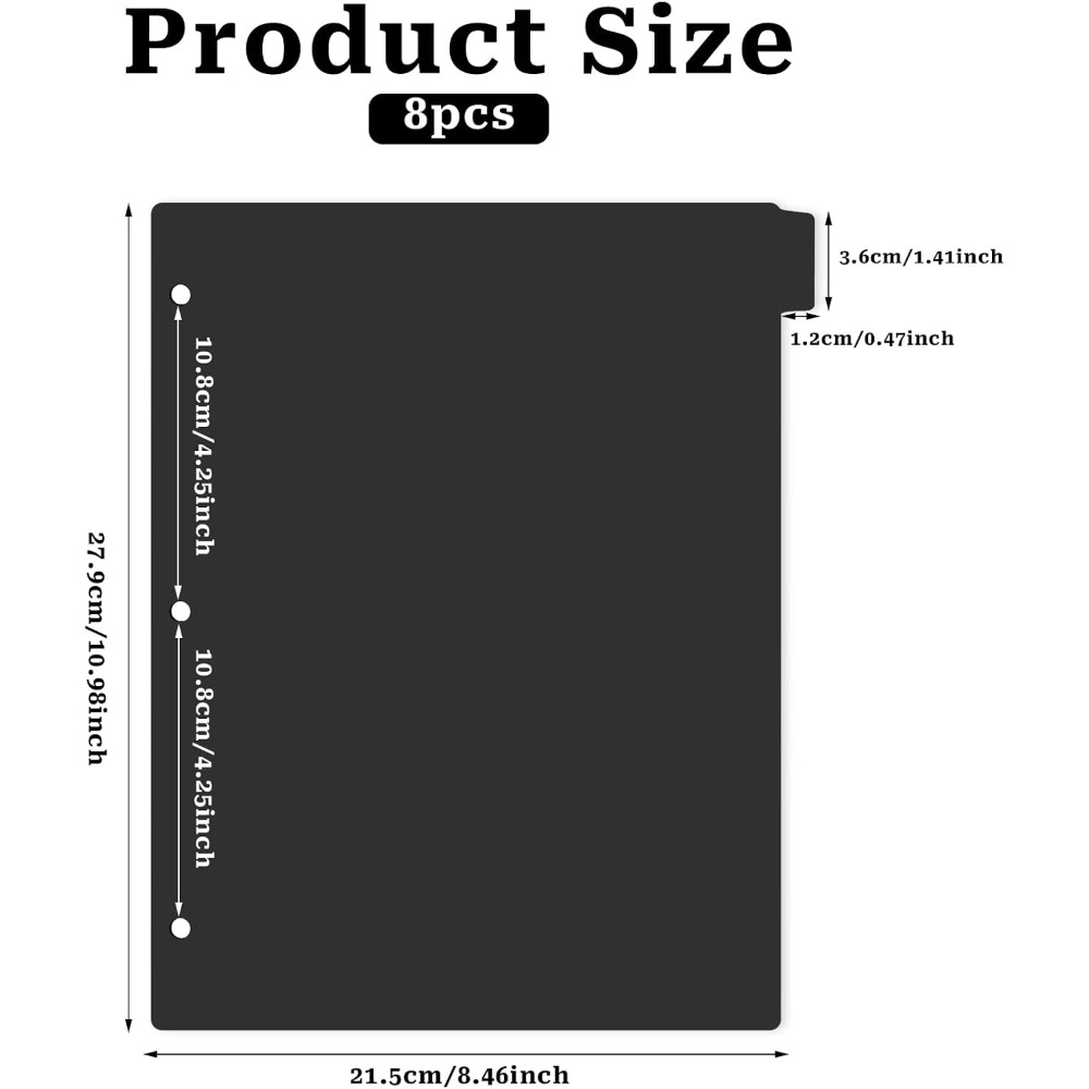 8 Tab Black Plastic Binder Div - Index Tab Divider review and price