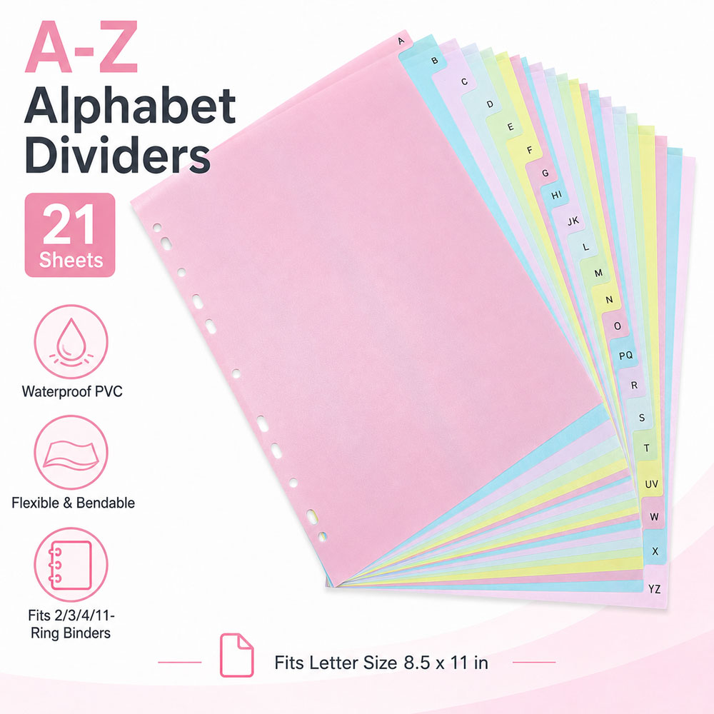 21-Sheet A-Z Alphabet Binder D - Index Tab Divider review and price