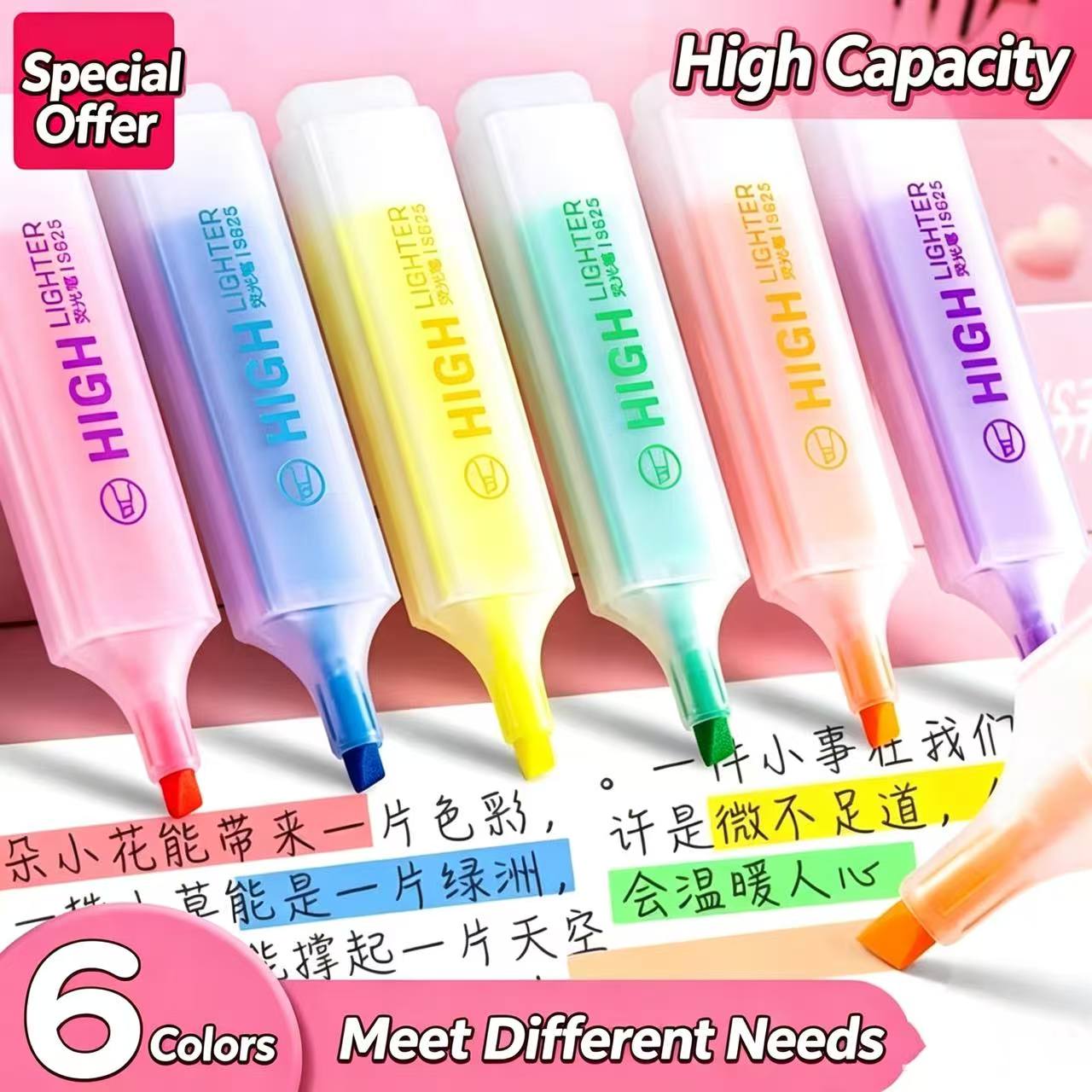 Set Of 6 S625 Highlighter Pens - Highlighter Set Pastel review and price